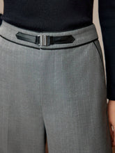 MOTF PREMIUM BUCKLE WAIST SEAM FRONT WIDE LEG PANTS